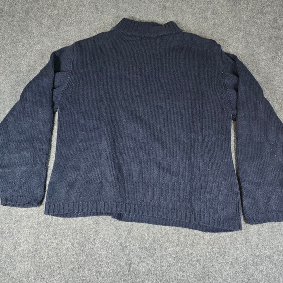 CAROLYN TAYLOR Luxury Women XL Blue Black Checkered Mock Neck Sweater Knit‎ - Picture 6 of 10